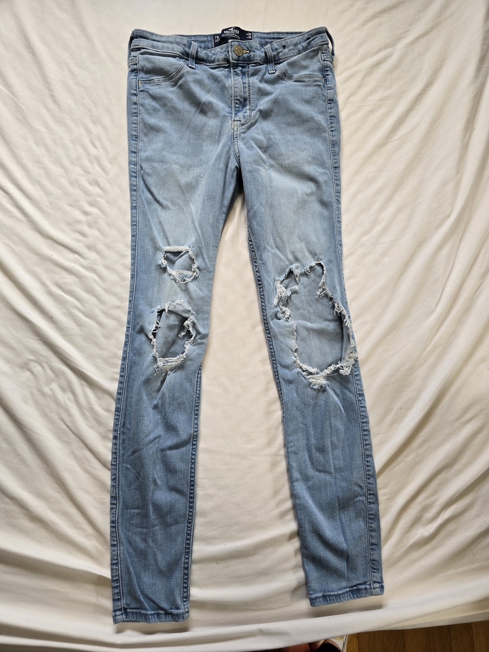 Hollister High Rise Jean Leggings Women's Size 7R W28 L28 Light Wash Distressed